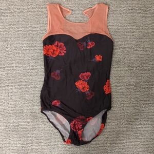 Eleve Dancewear Size Small Coral/Dark Brown Leotard